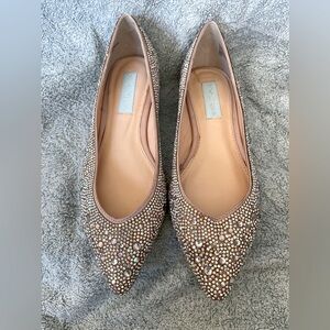 NEW Display Only Betsey Johnson “Jude” Sparkling Crystal Flats 6.5M